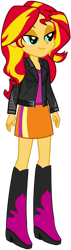 Size: 509x1800 | Tagged: safe, artist:qbert2kcat, imported from derpibooru, sunset shimmer, equestria girls, boots, clothes, high heel boots, jacket, shirt, shoes, simple background, skirt, solo, transparent background