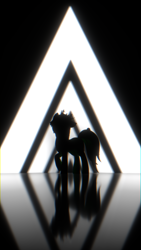 Size: 1620x2880 | Tagged: safe, artist:lithus, imported from derpibooru, oc, oc only, oc:lithus, earth pony, pony, wolf, wolf pony, 3d, black and white, blender, blender cycles, crown, ear fluff, grayscale, jewelry, looking at you, monochrome, open pony, photo shoot, regalia, render, solo, triangle