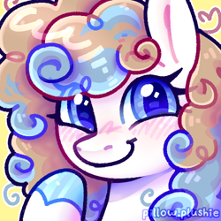 Size: 500x500 | Tagged: safe, imported from derpibooru, earth pony, blue eyes, blushing, bust, commission, commission open, female, headshot commission, icon, mare, pfp, portrait