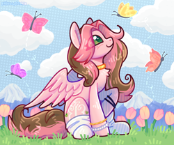 Size: 1200x1000 | Tagged: safe, artist:pillow.plushie, imported from derpibooru, oc, oc only, pegasus, pony, art trade, female, full body, mare, unnamed character