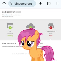 Size: 720x716 | Tagged: safe, scootaloo, rainbooru, sad