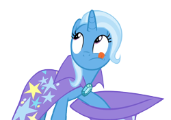 Size: 1410x987 | Tagged: safe, edit, edited screencap, imported from derpibooru, screencap, vector edit, trixie, pony, unicorn, a matter of principals, season 8, spoiler:s08, cape, clothes, concentrating, female, hat, horn, looking up, magic trick, mare, png, pulling out, robe, simple background, solo, stars, tongue out, transparent background, trixie's cape, trixie's hat, vector, wizard hat, wizard robe