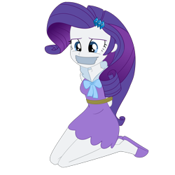 Size: 2500x2500 | Tagged: safe, artist:nie-martw-sie-o-mnie, imported from derpibooru, rarity, human, equestria girls, bondage, clothes, female, femsub, gag, kneeling, pajamas, rarisub, rope, rope bondage, simple background, slippers, solo, submissive, tape, tape gag, transparent background