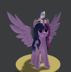 Size: 280x284 | Tagged: safe, imported from derpibooru, twilight sparkle, alicorn, pony, 3d, female, mare, roblox, solo, spread wings, twilight sparkle (alicorn), wings