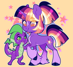 Size: 1024x943 | Tagged: safe, artist:sadelinav, imported from derpibooru, spike, twilight sparkle, pony, alternate design