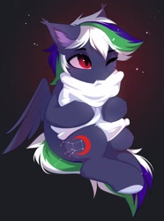 Size: 1524x2048 | Tagged: safe, artist:empress-twilight, oc, oc only, pony, abstract background, hooves, male, pillow, sitting, stallion