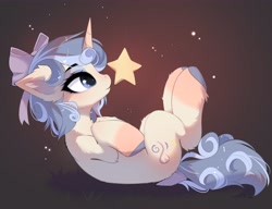 Size: 4096x3142 | Tagged: safe, artist:empress-twilight, oc, oc only, pony, abstract background, female, hooves, lying down, mare, on back, stars