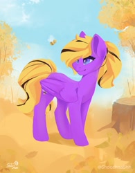 Size: 1597x2048 | Tagged: safe, artist:shooshaa, oc, oc only, oc:sunny smiles, bee, insect, pony, female, looking back, mare, solo