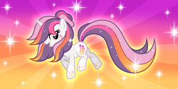 Size: 6136x3060 | Tagged: safe, artist:kleoneyps, imported from derpibooru, oc, oc only, oc:sweetieck dreams, pony, unicorn, beautiful, cute, desk, female, filly, foal, gradient background, horn, mare, not sweetie belle, ocbetes, solo, sunburst background, transformation, unicorn horn