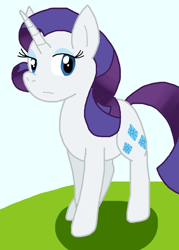 Size: 684x953 | Tagged: safe, artist:cmara, imported from derpibooru, rarity, pony, unicorn, female, horn, outdoors, solo