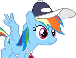 Size: 9641x7414 | Tagged: safe, artist:retroponybro, imported from derpibooru, rainbow dash, pegasus, pony, cap, female, flying, hat, inkscape, mare, simple background, solo, transparent background, vector