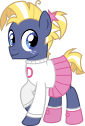 Size: 1725x2535 | Tagged: safe, artist:peternators, imported from derpibooru, star tracker, earth pony, pony, alternate hairstyle, clothes, colt, crossdressing, foal, freckles, male, ponytail, shirt, simple background, skirt, solo, starcrossed, teenager, the fairly oddparents, transparent background, veronica star