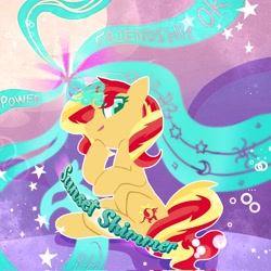 Size: 2048x2048 | Tagged: safe, artist:brella, imported from derpibooru, sunset shimmer, pony, unicorn, female, horn, solo