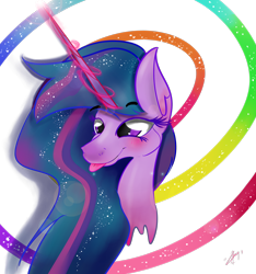 Size: 1500x1600 | Tagged: safe, artist:tractaresolidum, imported from derpibooru, twilight sparkle, alicorn, pony, 2015, glowing, glowing horn, horn, old art, older, older twilight, silly, silly pony, simple background, solo, tongue out, transparent background