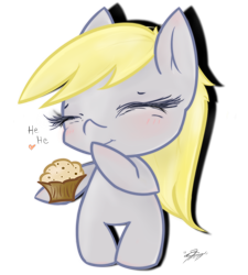 Size: 900x1000 | Tagged: safe, artist:tractaresolidum, imported from derpibooru, derpy hooves, pegasus, pony, 2015, eyes closed, food, muffin, old art, simple background, solo, transparent background