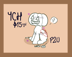 Size: 2500x2000 | Tagged: safe, artist:kathepart, imported from derpibooru, auction, auction open, candies, commission, halloween, holiday, pay to use, pumpkin, your character here