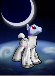 Size: 1600x2217 | Tagged: artist needed, safe, imported from derpibooru, oc, earth pony, pony, earth pony oc, eclipse, eve online, lunar eclipse, male, male oc, pony oc, solo, spacesuit, stallion oc