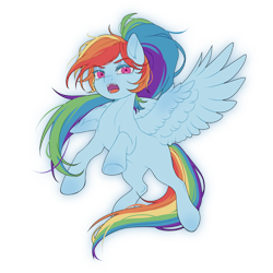 Size: 1500x1500 | Tagged: safe, alternate version, artist:lawillowsea, imported from derpibooru, rainbow dash, pegasus, pony, female, mare, open mouth, simple background, solo, spread wings, transparent background, wings