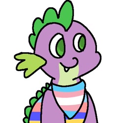 Size: 406x405 | Tagged: safe, artist:og_coon, imported from ponybooru, spike, pride, pride flag, solo, transgender pride flag