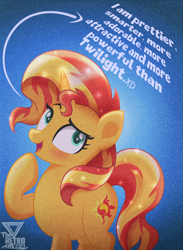 Size: 1994x2719 | Tagged: safe, artist:theretroart88, imported from derpibooru, sunset shimmer, pony, unicorn, female, horn, mare, solo, sunset shimmer day, text