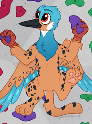 Size: 1713x2300 | Tagged: safe, artist:pink-pone, imported from derpibooru, oc, griffon, rock climbing, solo