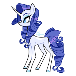 Size: 2048x2048 | Tagged: safe, artist:3ggmilky, imported from derpibooru, rarity, pony, unicorn, alternate hairstyle, eyeshadow, female, horn, makeup, mare, markings, redesign, solo, unshorn fetlocks