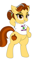 Size: 1220x2000 | Tagged: safe, artist:vomitvomiting, imported from derpibooru, butternut, pony, bipedal, clothes, drawthread, looking at you, requested art, simple background, solo, that pony sure does love humans, white background