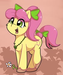 Size: 1483x1773 | Tagged: safe, artist:taurson, imported from derpibooru, earth pony, pony, abstract background, adoraposey, cute, female, flower, g5, mare, posey bloom, solo