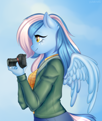 Size: 1920x2285 | Tagged: safe, artist:yutakira92, oc, oc only, anthro, pegasus, breasts, clothes, female, pegasus oc, photography, wings