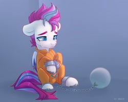 Size: 2048x1638 | Tagged: safe, artist:shelti, zipp storm, pony, clothes, female, mare, prison outfit, solo