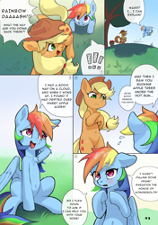 Size: 4169x5906 | Tagged: safe, artist:flvski, imported from derpibooru, applejack, rainbow dash, earth pony, pegasus, pony, appledash, female, lesbian, shipping