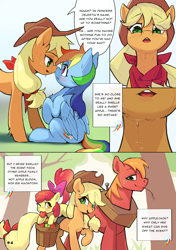 Size: 4169x5906 | Tagged: safe, artist:flvski, imported from derpibooru, applejack, rainbow dash, earth pony, pegasus, pony, appledash, female, lesbian, shipping