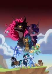 Size: 2480x3508 | Tagged: safe, artist:v-nico, imported from derpibooru, oc, oc only, earth pony, kirin, pegasus, pony, unicorn, earth pony oc, horn, kirin oc, pegasus oc, unicorn oc, wings