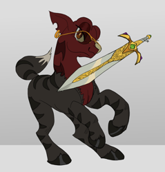 Size: 2098x2197 | Tagged: safe, artist:v-nico, imported from derpibooru, oc, oc only, pony, solo, sword, weapon