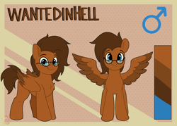 Size: 3536x2529 | Tagged: safe, artist:joaothejohn, imported from derpibooru, oc, oc:wantedinhell, pegasus, pony, commission, cute, front view, glasses, looking at you, male, pegasus oc, reference sheet, simple background, spread wings, text, wings