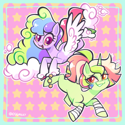 Size: 3000x3000 | Tagged: safe, artist:3ggmilky, imported from derpibooru, oc, oc only, pegasus, pony, unicorn, female, horn, mare