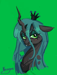 Size: 827x1084 | Tagged: safe, artist:nexya05, imported from derpibooru, queen chrysalis, changeling, solo