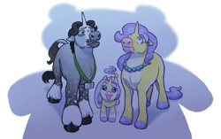 Size: 2198x1383 | Tagged: safe, artist:stimpower, imported from derpibooru, jet set, lily lace, upper crust, pony, unicorn, horn, shocked, shocked expression, trio