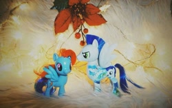 Size: 720x455 | Tagged: safe, imported from ponybooru, rainbow dash, soarin', pegasus, pony, christmas, female, holiday, male, mare, mistletoe, shipping, soarindash, stallion, straight, toy