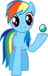 Size: 1024x1622 | Tagged: safe, artist:itchykitchy, imported from derpibooru, rainbow dash, pegasus, pony, cute, dashabetes, diamond, minecraft, simple background, transparent background