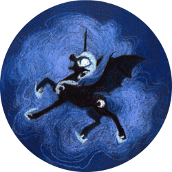 Size: 1024x1024 | Tagged: safe, artist:wolfiedrawie, imported from derpibooru, nightmare moon, alicorn, bat pony, bat pony alicorn, pony, badge, bat wings, female, helmet, hoof shoes, horn, mare, peytral, wings