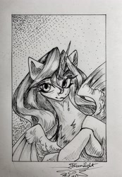 Size: 2667x3846 | Tagged: safe, artist:jsunlight, imported from derpibooru, princess celestia, alicorn, pony, solo, traditional art