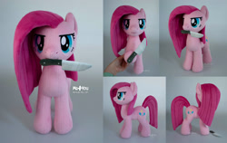 Size: 2200x1391 | Tagged: safe, artist:meplushyou, imported from derpibooru, pinkie pie, pony, irl, knife, mouth hold, photo, pinkamena diane pie, plushie, solo