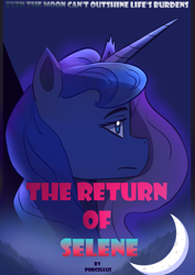 Size: 4961x7016 | Tagged: safe, artist:porcellus, imported from derpibooru, princess luna, alicorn, comic:the return of selene, comic cover, cover, cover art, solo