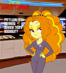 Size: 655x719 | Tagged: safe, artist:robertsonskywa1, imported from derpibooru, adagio dazzle, equestria girls, bodysuit, clothes, deanna troi, female, hand on hip, interior, my little pony equestria girls: rainbow rocks, photo, rainbow rocks 10th anniversary, sexy, solo, solo female, star trek, star trek: sunset shimmer, star trek: the next generation, stupid sexy adagio dazzle, uss enterprise