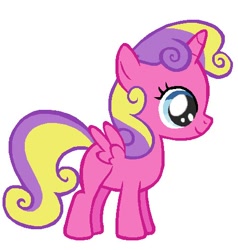 Size: 470x494 | Tagged: artist needed, safe, anonymous artist, imported from derpibooru, princess skyla, alicorn, pony, female, filly, foal, skylabetes, smiling, solo, spread wings, vector, wings