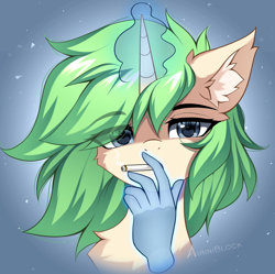 Size: 1240x1233 | Tagged: safe, artist:airiniblock, imported from derpibooru, oc, oc only, pony, unicorn, chest fluff, cigarette, cute, ear fluff, hand, horn, icon, magic, magic hands, smoking, solo, unicorn oc, wingding eyes