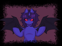 Size: 4000x3000 | Tagged: safe, artist:sleepymist, imported from derpibooru, oc, oc only, oc:mist avalon, bat pony, pony, undead, unicorn, vampire, bat wings, horn, wings