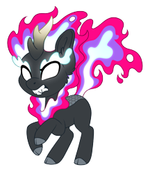 Size: 1741x2018 | Tagged: safe, artist:silkensaddle, derpibooru exclusive, imported from derpibooru, oc, oc only, oc:poison trail, kirin, nirik, fire, kirin oc, kirin-ified, simple background, species swap, transparent background