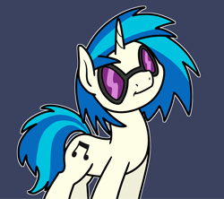 Size: 2048x1819 | Tagged: safe, artist:ewoudcponies, imported from derpibooru, dj pon-3, vinyl scratch, pony, unicorn, blue background, dark blue background, female, horn, mare, outline, simple background, smiling, solo, white outline